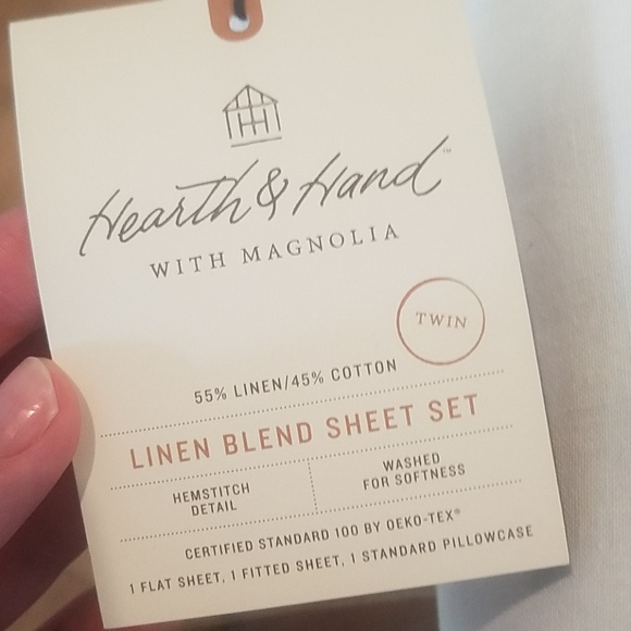 Hearth & Hand Bedding Hearth Hand Linen Cotton Blend Twin Sheet 2